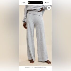 aerie Light Gray Wide-Leg Lounge Pants